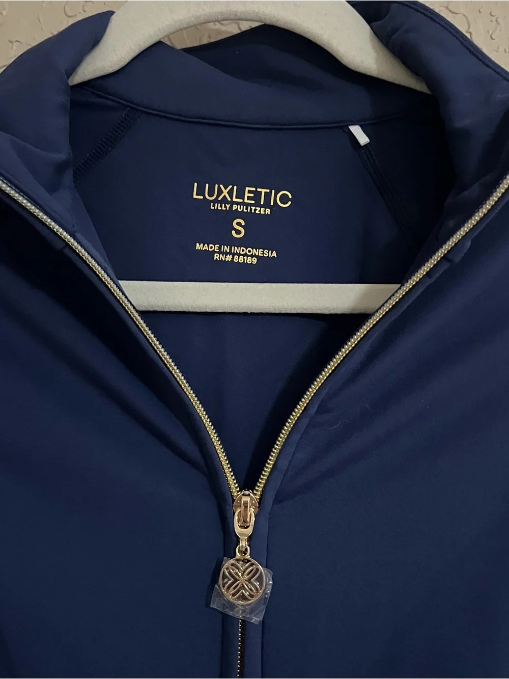 Lilly Pulitzer Luxletic Breaker Jacket Low Tide Navy Size Small